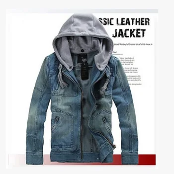 

New Autumn Jeans wear Men Bomber Fashion Jacket Hoodie Parkas Slim Fit young Jacket Casual Plus Size Top Clothing z30