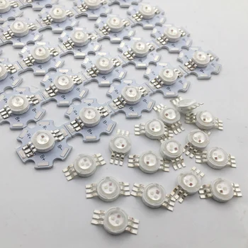 

100pcs 3W LED RGB High power LED Lamp bulbs RGB Six Legs 350mA 3.2-3.4V Taiwan Genesis/HPO Chips