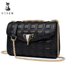 FOXER Brand Sexy Lady Lattice Bag Chain shoulder strap Chic Messenger Bags Women Leather Soft Fashion High Quality Crossbody Bag FOXER Brand Sexy Lady Lattice Bag Chain shoulder strap Chic Messenger Bags Women Leather Soft Fashion High Quality Crossbody Bag