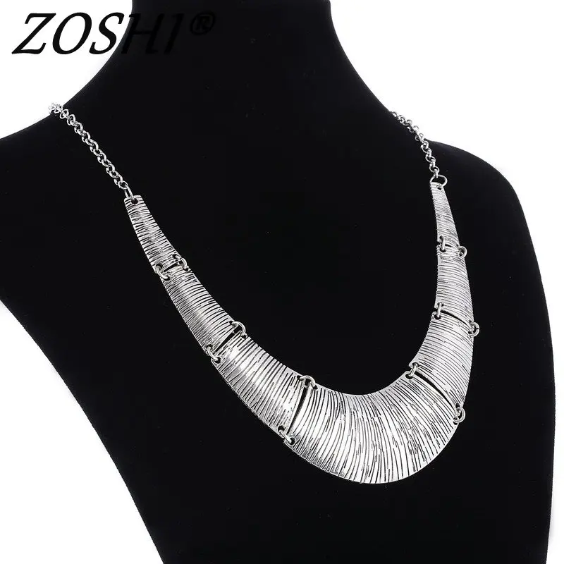 

Gold Silver Bronze Maxi Necklace Collier Femme High Quality Vintage Jewelry Statement Chokers Collares Necklace Pendants & Chain