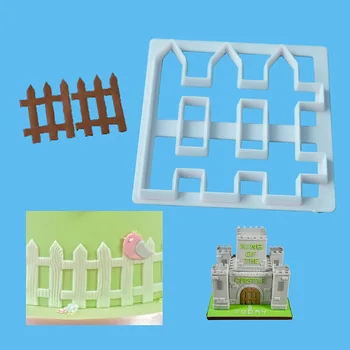 

Fence Fondant Cutting Cake Mold Decoration Non-stick Plastic Mold Fence Pile Cookie Mold Cake DIY Baking Kitchen Tool