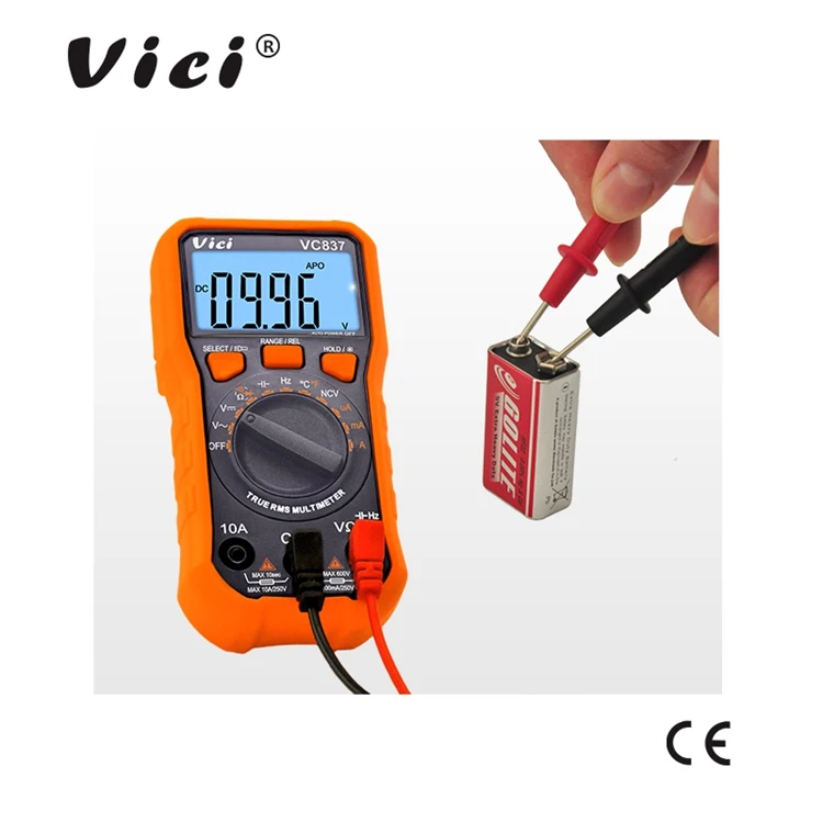 KANJJ-YU VC837 Digital Multimeter NCV Function DMM RMS 3 5/6 Auto Range Capacitance Resistance Frequency Duty Cycle Data Retention 6000 Count Multi Tester 