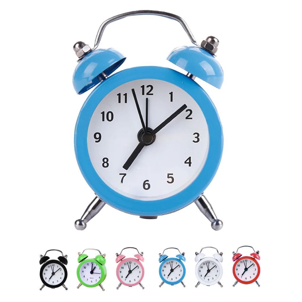

1pcs Round Alarm Clock Desktop Table Bedside Clocks Kids Adults Travel Clock Decor Clock Electronic Alarm Home