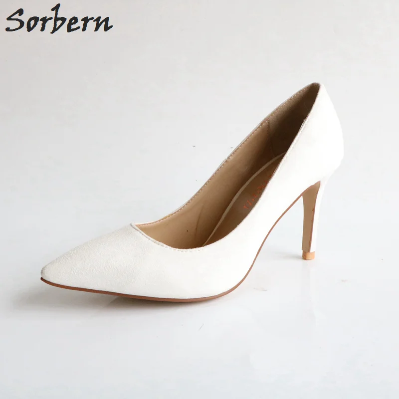 

Sorbern Pale White Women Pumps Sexy High Heel Stilettos Ol Shoes Designer Heels Women Office Shoes Women Pointed Heels Pumps