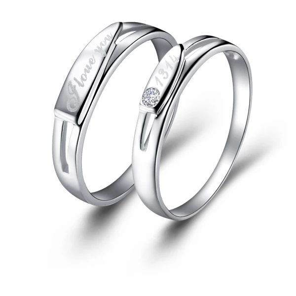 

Romantic Couple Rings Plated Gold Jewelry Rings Exquisite Design For Lovers Couple Rings Wedding Anniversary J020