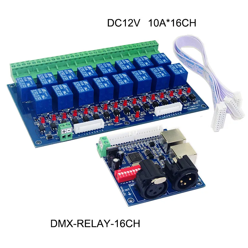 DC12V 3CH/4CH/6CH/8CH/12CH/16CH Реле Переключатель dmx512 контроллер, XRL RJ45 DMX512 реле диммер для светодиодной лампы - Цвет: DMX-RELAY-16CH