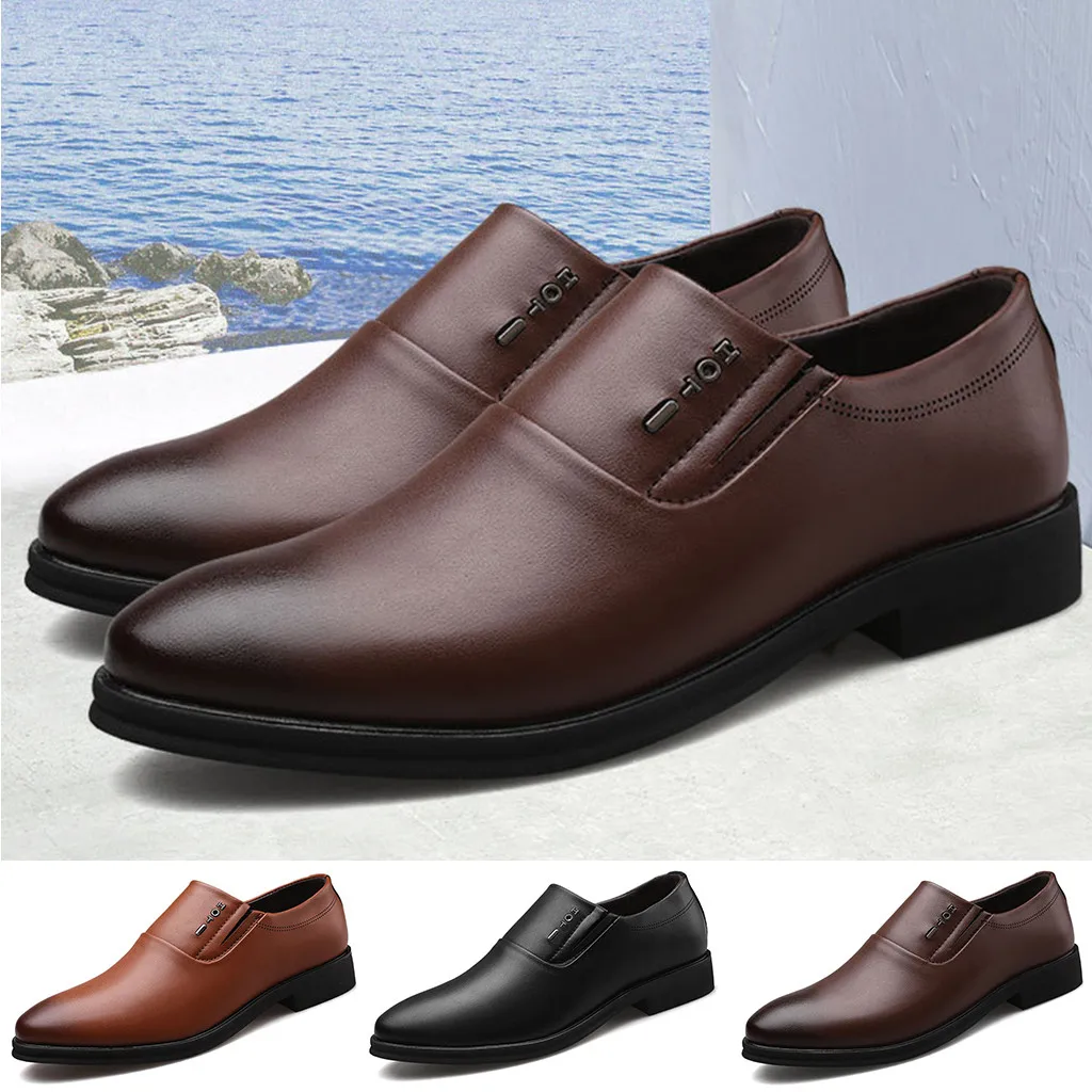 

chaussures hommes en cuir luxe loafers buty Men's Fashion Casual Pointed Toe Oxford Leather Wedding Shoes Business Shoes #4gh