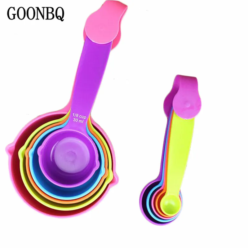 GOONBQ 5 шт./компл. складной комплект мерных ложек Пластик Красочные Ложка для выпечки Кухня выпечки измерительные инструменты кухней дропшиппинг - изображение