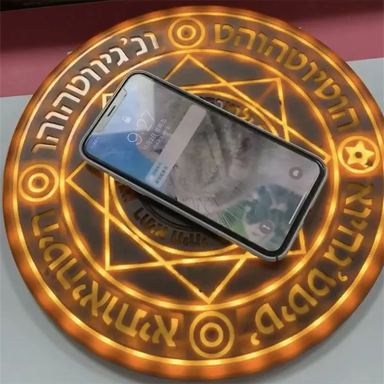

Magic array mobile phone wireless charger creative quick charging 10W with audio personality lighting wireless charging