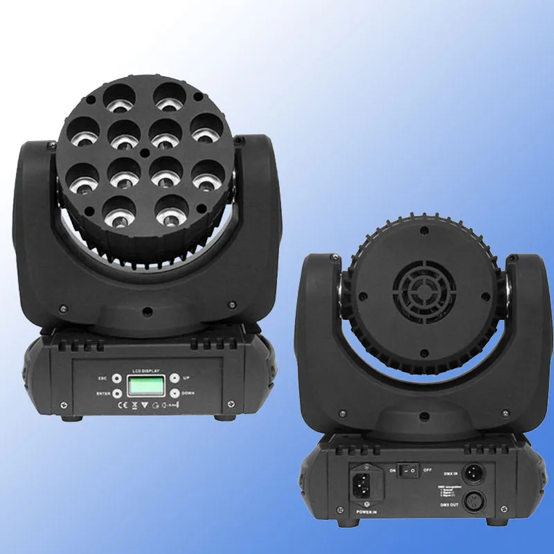

2 Pcs LED Beam Moving Head Light 12x12W 4in1 Super Bright LED Lamp Moving Head Beam Light DMX 512 DJ Equipments