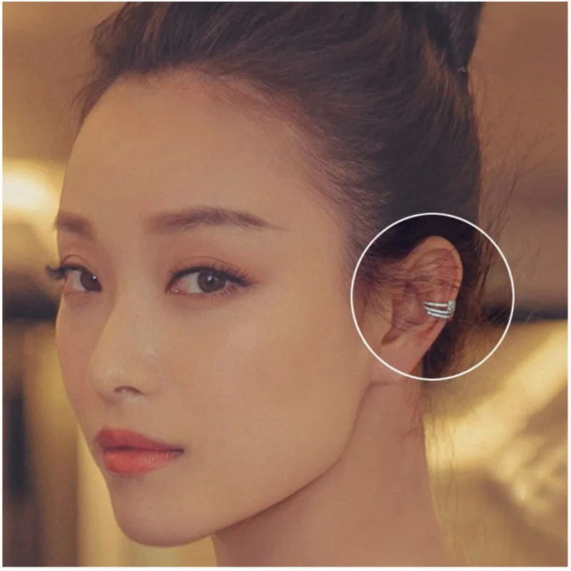 

Korean version of the simple temperament APMfashion ear earrings Ni with the micro-set of zircon ears ear clip 276