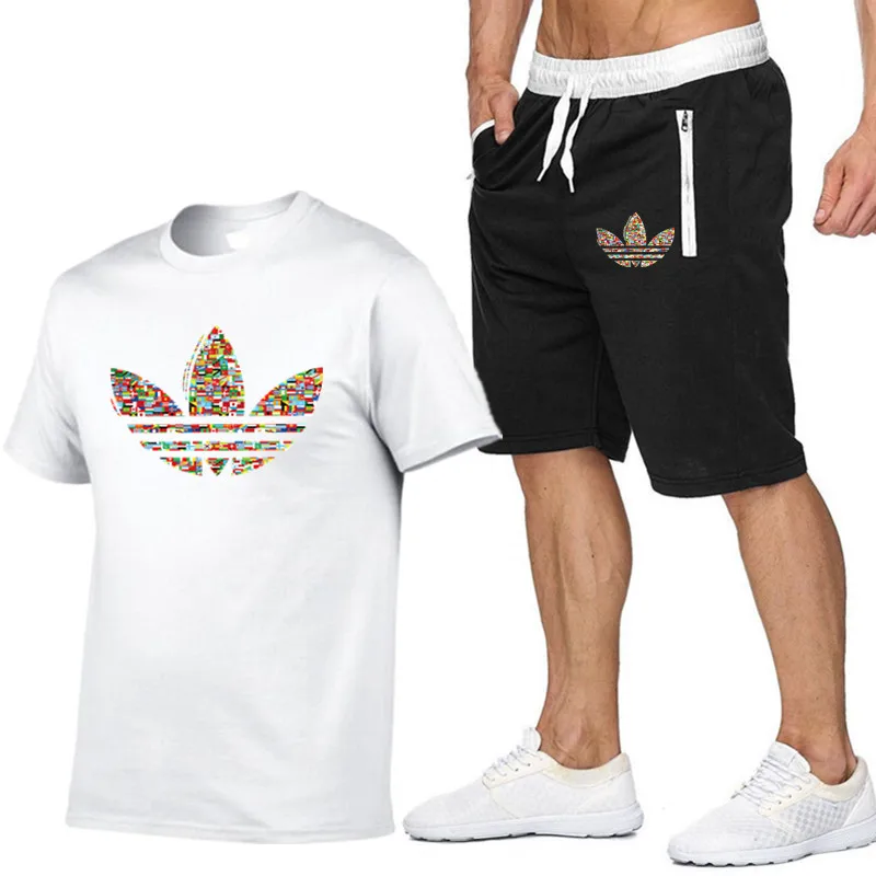 

Summer High Quality Marvel Men Causal T-shirt Suits Short Sleeve Sweatsuit+ShortsFashion Tracksuit Mens Sportsuits Tshirt+Shorts
