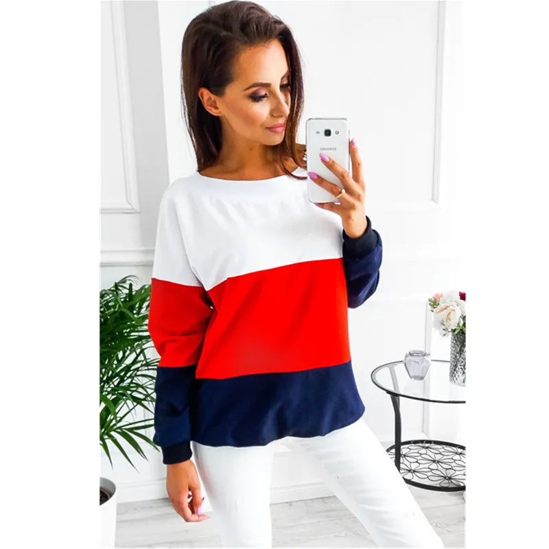 SINFEEL 2018 Autumn Sweatshirt Female Color Block Patchwork Sexy V Back Hoodie Femme Top Tee Shirt O-neck Sweatshirt Women SINFEEL 2018 Autumn Sweatshirt Female Color Block Patchwork Sexy V Back Hoodie Femme Top Tee Shirt O-neck Sweatshirt Women