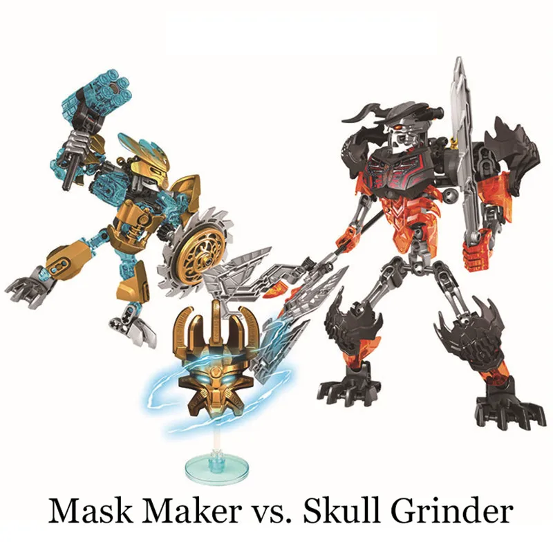 BIONICLE Mask Maker VS Skull Grinder Биохимический Воин Строительный блок Набор роботов Модель Кирпичи совместим с 70795 детские игрушки - Цвет: 6018