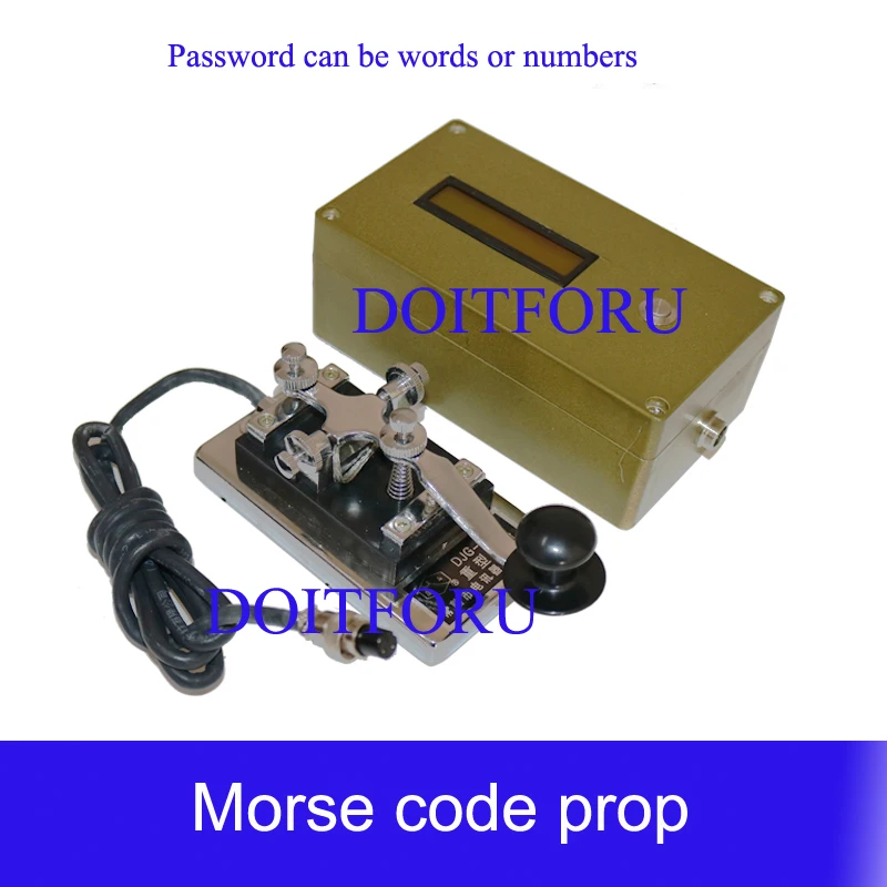 

Room escape Morse Code display screen prop enter number letter password code via telegraph keyboard open lock escape chamber