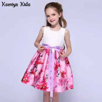 

Kseniya Kids Designer Summer White And Pink Girls Dresses For Party And Wedding Children Clothes Baby Girl Dress 2 To 12 Years