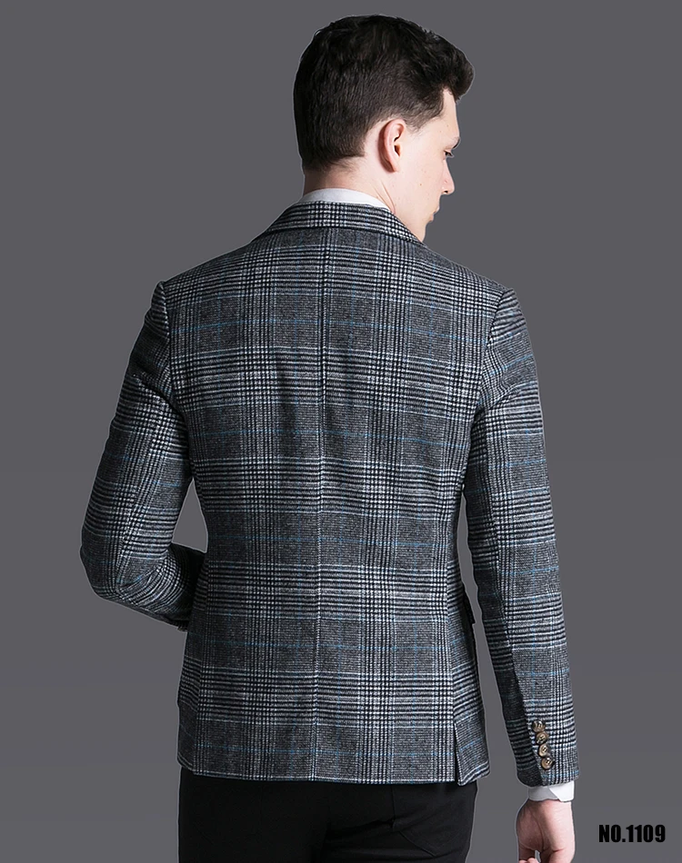 Chaojue Винтаж клетчатый блейзер для мужчин 2018 Новый Дизайн Англия Стильный топ с длинными рукавами пальто нежные человек Бизнес повседневные