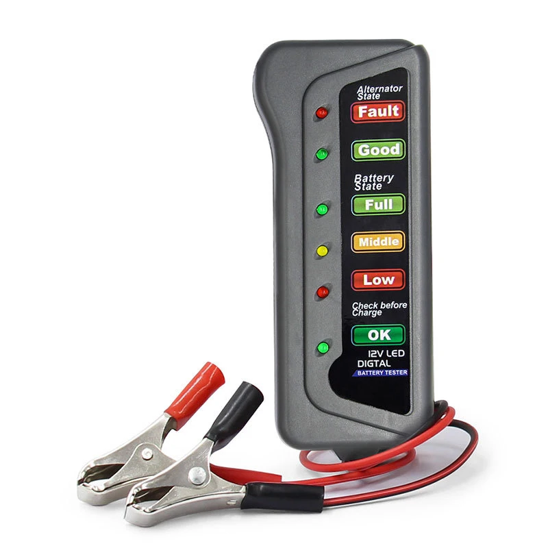 

Mini 12V Car Battery Tester Digital Alternator Tester 6 LED Lights Display Car Diagnostic Tool Auto Battery Tester For Car
