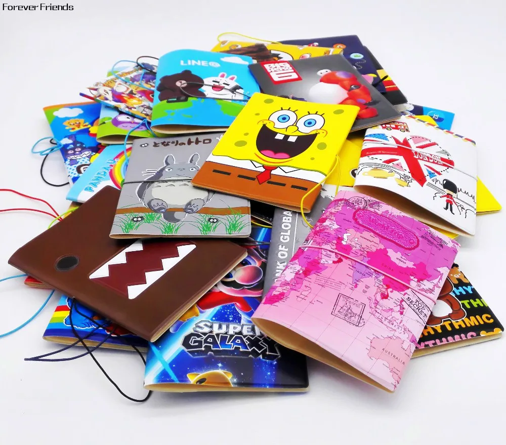 New cartoon passport font b holders b font men travel passport cover pvc leather 3D Design