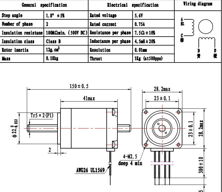 Nema11 200 мм 0.75A непленочный линейный шаговый двигатель для 3d принтера