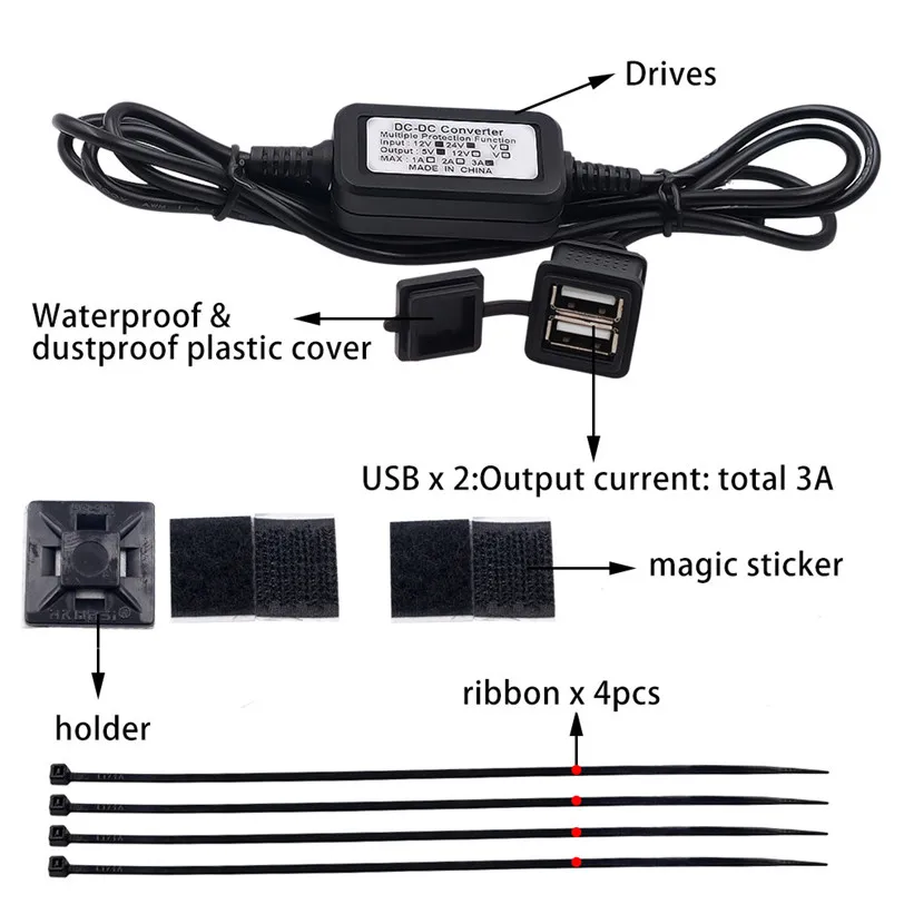 5 в 3 А Водонепроницаемый мото rcycle мобильный телефон зарядка двойной USB зарядное устройство автомобиля-Стайлинг Мото Аксессуары