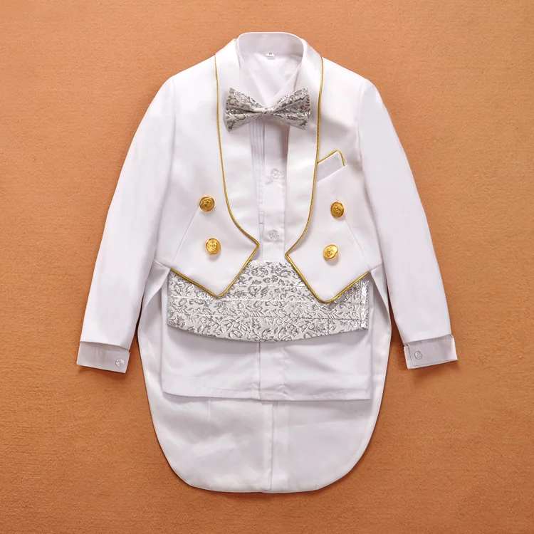 Boy Suits Flower Girl Slim Fit Tuxedos Shawl Collar Suit with Golden