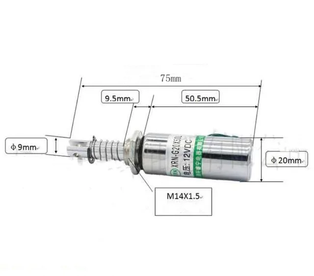 Solenoide cilíndrico de tracción de tubo redondo, imán de CC, XRN-20X50L, 12V, 24V, carrera, 10mm de potencia, 20,5 W Solenoide cilíndrico de tracción de tubo redondo, imán de CC, XRN-20X50L, 12V, 24V, carrera, 10mm de potencia, 20,5 W
