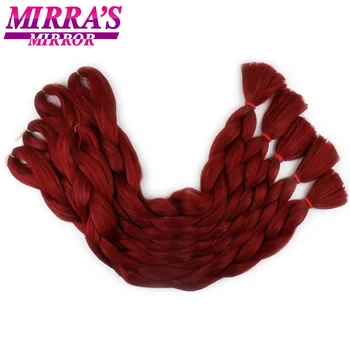 

Mirra’s Mirror Pure Color Jumbo Braiding Hair Extensions Crochet Braids Synthetic Hair For Braid Pink Yellow Blue Gray Green