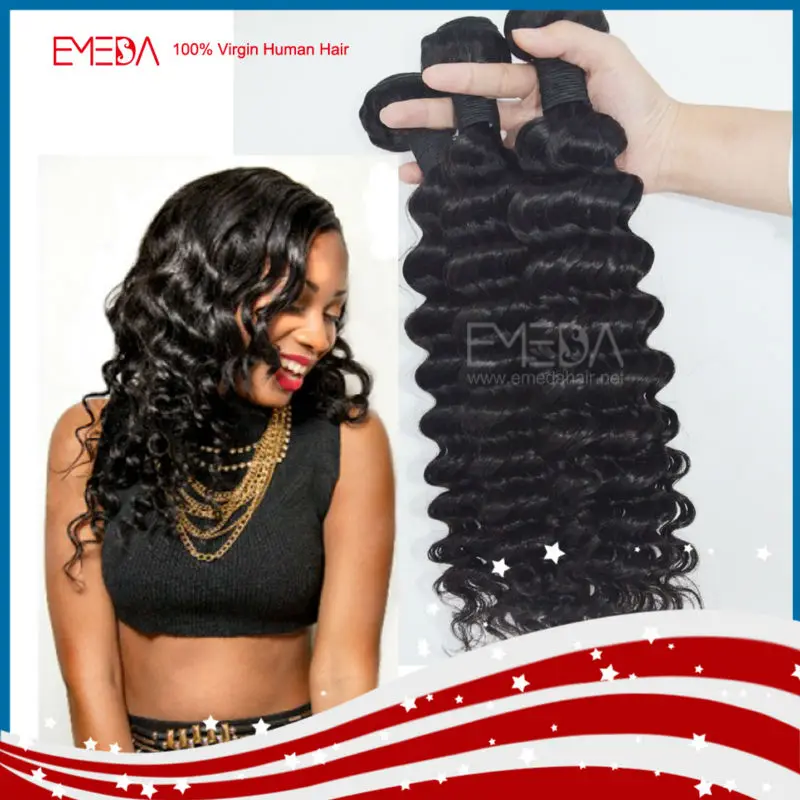 

4pcs/lot Brazilian Deep Curly Virgin Hair Extension Natural Color Tangle Free 6A Thick Hair Bundles Brazilian Virgin Human Hair