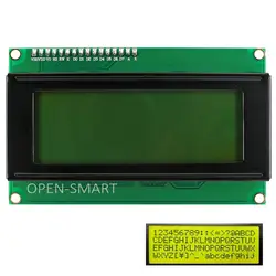 Открытым Smart I2C/IIC 2004 ЖК-дисплей желто-зеленый Дисплей модуль Onboard контраст Потенциометр регулировки для Arduino UNO R3