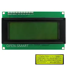 OPEN-SMART I2C / IIC 2004 LCD Yellow-green Display Module Onboard Contrast Adjustment Potentiometer for Arduino UNO R3