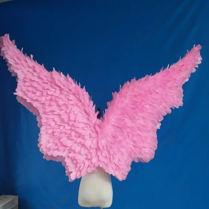 Модное шоу карнавал секретный реквизит косплей желтое Крыло ангела большое розовое перо крыло
