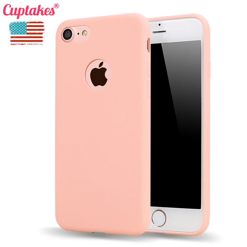 Original Soft Silicone Apple Iphone 6 6s 7 Plus X Cover Clear Pink Cute Candy Coque