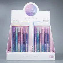 Корейский стиль ночное Звездное небо печати скорость сухой набор гелевая ручка мода Pull cap 6 палочек черная ручка подписи новые творческие канцелярские принадлежности
