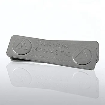 

100pcs 2 Magnetic Name Badge Tag ID Holder (Silver) - badge name and ID holder