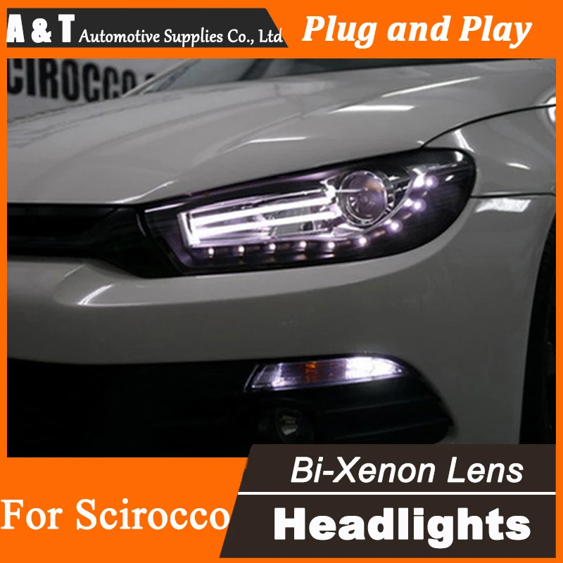 Car Styling for New Arrival VolksWagen Scirocco LED Headlight DRL Lens