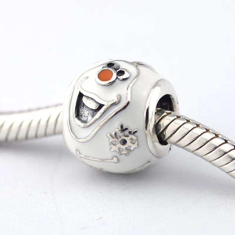 

Charm Fits Pandora Bracelet Beads for Jewelry Making Olaf Charm Silver 925 Jewelry FL286