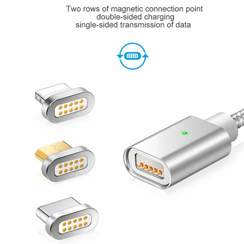 Магнитный кабель Sindvor для iPhone, samsung, Xiaomi, Micro usb type-C, кабель для быстрой зарядки, магнитное зарядное устройство для мобильного телефона, USB кабель, 1 м