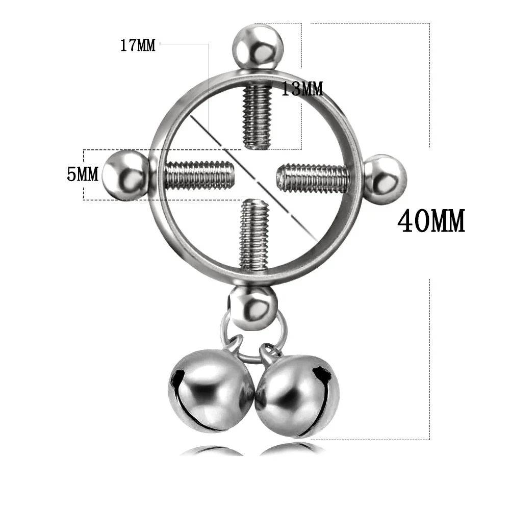 1 шт сексуальный поддельный ниппель кольцо тяжелый круглый Винт ниппель пирсинг для соска кольца не-пирсинг колокольчик висящие Украшения для тела