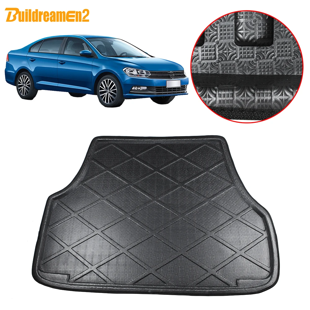 

Buildreamen2 Car Tail Tray Boot Liner Trunk Mat Floor Carpet Mud Cargo Pad For Volkswagen Santana Sedan 2013 2014 2015 2016 2017