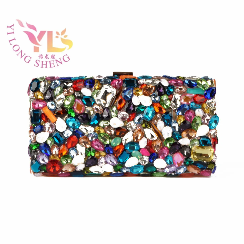 Square Evening Bags Hard Case Hot Beaded Multi Color Crystal Bag Design for Sexy Fashion Ladies YLS-G05 Square Evening Bags Hard Case Hot Beaded Multi Color Crystal Bag Design for Sexy Fashion Ladies YLS-G05