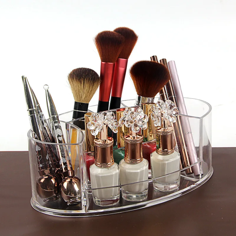 

Acrylic Transparent Makeup Organizer Lipstick Nail Polish Makeup Brush Organizador Labiales Storage of Cosmetics