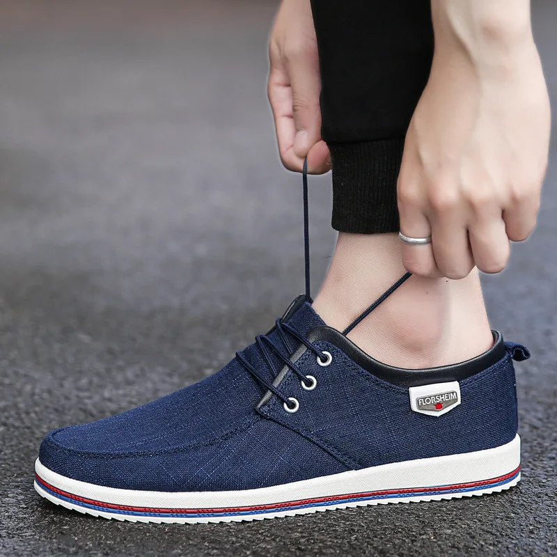 Brand Shoes Men Large Sizes 39-46 Mens Shoes Casual Lace Up Fashion Flats Sneakers Men Black Shoes Comfortable Male Footwear