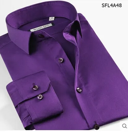 Мужские хлопковые рубашки размера плюс XS-5XL 6XL, мужские рубашки с длинным рукавом, мужская одежда SFL4A47 - Цвет: sfl4a48