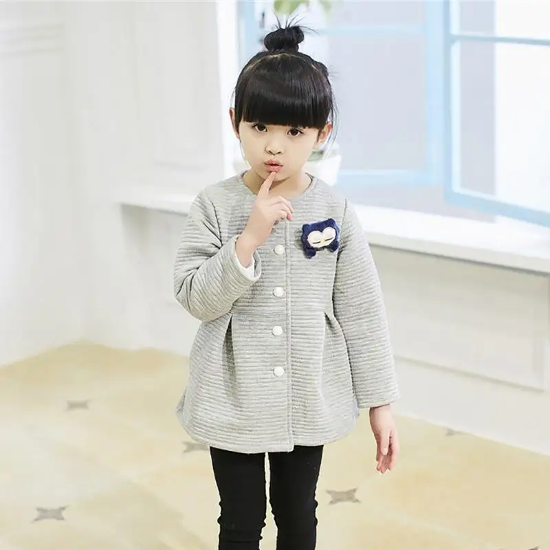 

2016 Spring Children Jackets Baby Little Penguin Single Breasted Child Coat Girl Outerwear Jackets For Girls Bow Girl Clothes