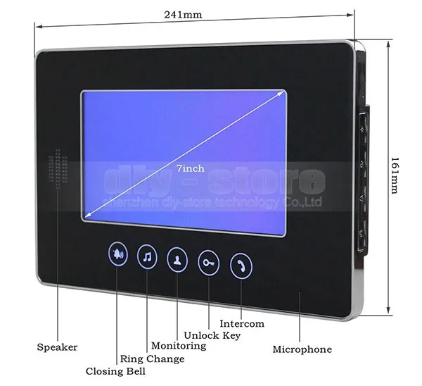 Diysecur 7 "Цвет видео-телефон двери Видеодомофоны 700TVL LED Цвет Ночное видение Сенсор Камера 1V1