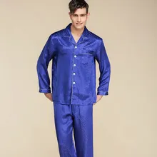 CEARPION Новая мужская повседневная домашняя одежда шелковые пижамы костюм элегантный мужской с длинными рукавами 2 шт рубашка+ брюки Повседневная одежда для сна