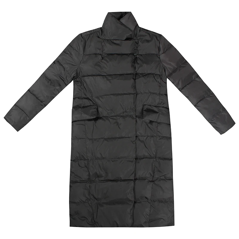 Европейская Женская куртка, Осень-зима, плюс размер, свободный пуховик, хлопок, пальто, новая мода, женские теплые длинные куртки, парка, S-6XL, HS528 - Цвет: Black