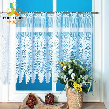 

1 PCS/Lot Lace Decoration Roman Curtain Sheer Window Half Curtain Warp Knitted Drape Panel For the Kitchen Living Room Bedroom
