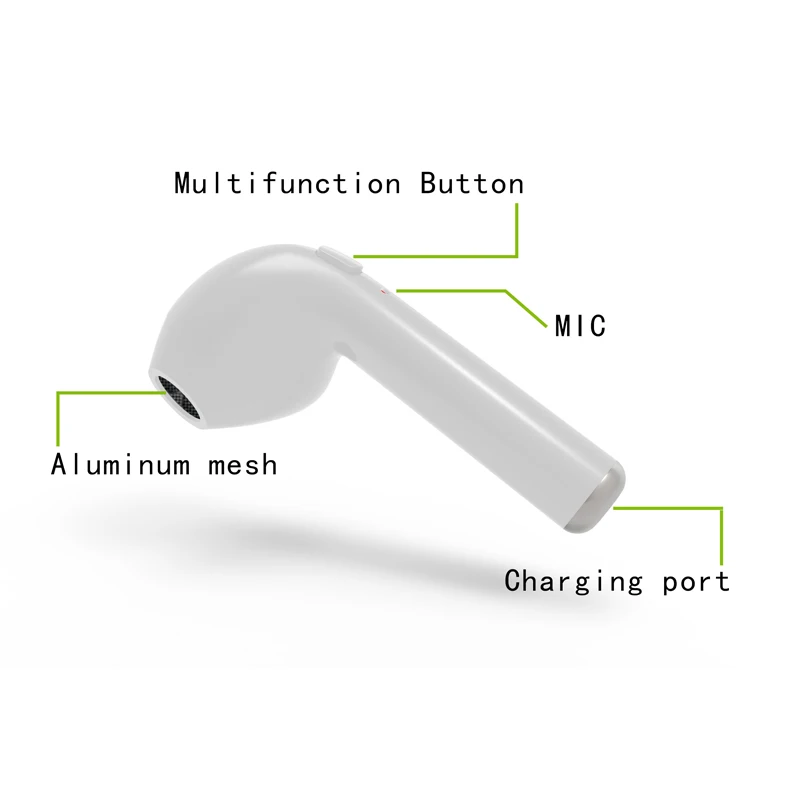 Bluetooth Earphone i7s Ear Hook Buds Wireless Headphones Mini Stereo Earpiece With Mic Sport Headset For Phone Xiaomi Samsung